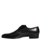 Black Leather Derby Formal Dress Shoes