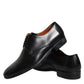 Black Leather Derby Formal Dress Shoes