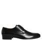 Black Leather Derby Formal Dress Shoes