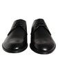 Black Leather Derby Formal Dress Shoes