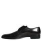 Black Leather Derby Formal Dress Shoes