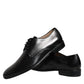 Black Leather Derby Formal Dress Shoes