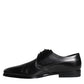 Black Leather Derby Formal Dress Shoes