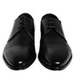 Black Calfskin Leather Derby Men Dress Shoes