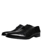 Black Calfskin Leather Derby Men Dress Shoes