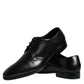 Black Calfskin Leather Derby Men Dress Shoes