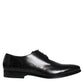 Black Calfskin Leather Derby Men Dress Shoes