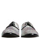 Silver Leather Rhinestones Derby Dress Shoes