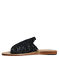 Black Monochrome Braided Raffia Slides Shoes