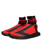 Red Black Fabric High Top Sorrento Sneakers Shoes