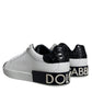 Black Leather Logo Portofino Sneaker Shoes