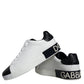 Black Leather Logo Portofino Sneaker Shoes