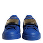 Blue Leather Low Top Portofino Sneakers Shoes