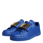 Blue Leather Low Top Portofino Sneakers Shoes