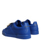 Blue Leather Low Top Portofino Sneakers Shoes