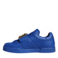 Blue Leather Low Top Portofino Sneakers Shoes