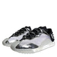 Silver Black Nylon NS1 Low Top Sneakers Shoes