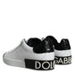 Black Leather Logo Portofino Sneaker Shoes