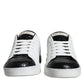 Black Leather Logo Portofino Sneaker Shoes