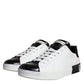 Black Leather Logo Portofino Sneaker Shoes