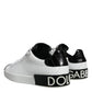 Black Leather Logo Portofino Sneaker Shoes