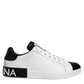 Black Leather Logo Portofino Sneaker Shoes