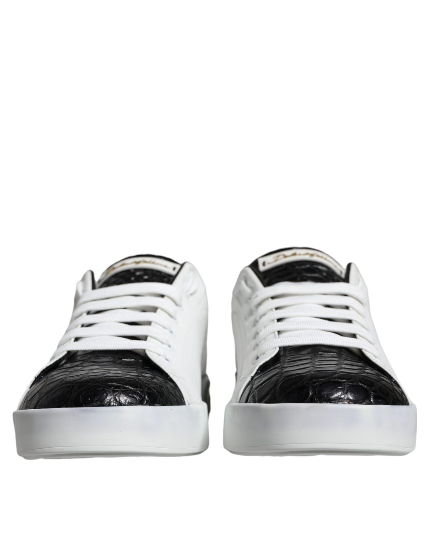 Black Leather Logo Portofino Sneaker Shoes