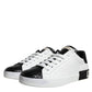 Black Leather Logo Portofino Sneaker Shoes