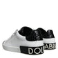 Black Leather Logo Portofino Sneaker Shoes