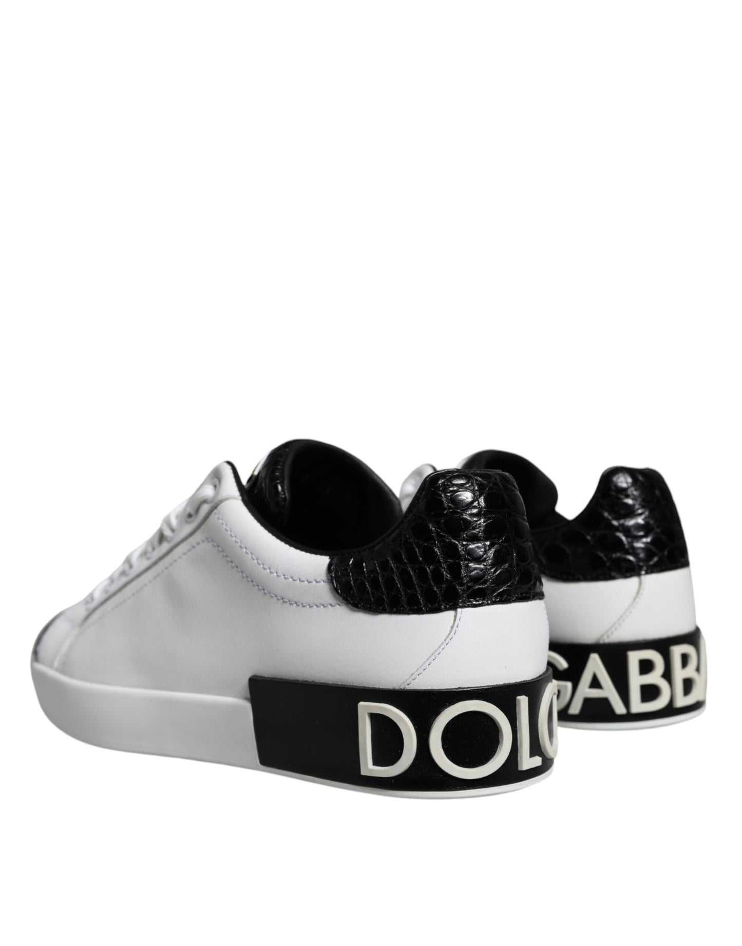 Black Leather Logo Portofino Sneaker Shoes