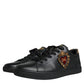 Black Leather Heart Low Top Casual Sneaker Shoes