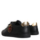 Black Leather Heart Low Top Casual Sneaker Shoes