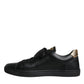 Black Leather Heart Low Top Casual Sneaker Shoes