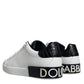 White Leather Logo Portofino Sneaker Shoes