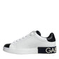 White Leather Logo Portofino Sneaker Shoes