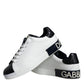 White Leather Logo Portofino Sneaker Shoes