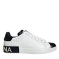 White Leather Logo Portofino Sneaker Shoes