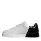 White Blue Leather Logo Low Top Sneakers Shoes