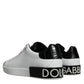 White Leather Logo Portofino Sneaker Shoes