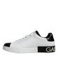 White Leather Logo Portofino Sneaker Shoes