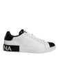 White Leather Logo Portofino Sneaker Shoes