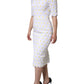 White Daisy Macrame Lace Sheath Midi Dress