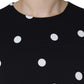 Black Viscose Polka Dots Sheath Midi Dress