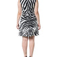 Black White Zebra A-line Sheath Mini Dress