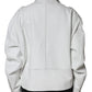 White Lambskin Leather Biker Coat Jacket