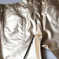 Metallic Gold Polyester Tapered Pants