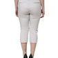 White Cotton Mid Waist Cropped Skinny Pants