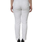 White Cotton Stretch Tattered Skinny Jeans