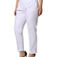 White Cotton Stretch Tapered Pants