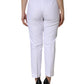 White Cotton Stretch Tapered Pants